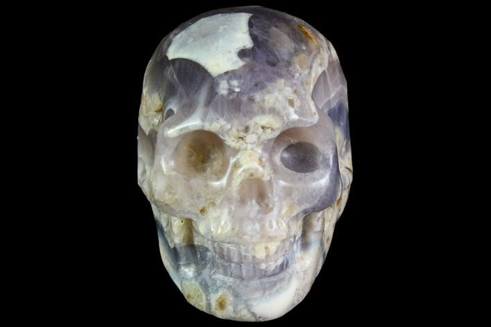 Realistic, Carved Chevron (Banded) Amethyst Skull #116483